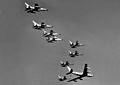 KC-135A refuels F-105Ds over Vietnam 1965