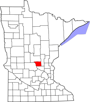 Map of Minnesota highlighting Benton County