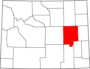 Map of Wyoming highlighting Converse County