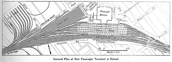 Michigan Central StationDetroit Track Diagram, 1914