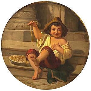 Moser Spaghetti essender Junge