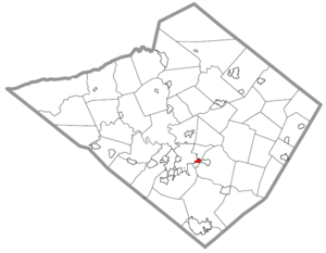 Location of Mount Penn in Berks County, Pennsylvania.