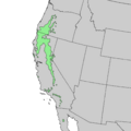 Pinus lambertiana range map 1