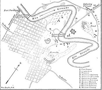 Siege map of Fort Texas