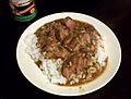 Smothered pork roast rice and gravy HRoe 2012