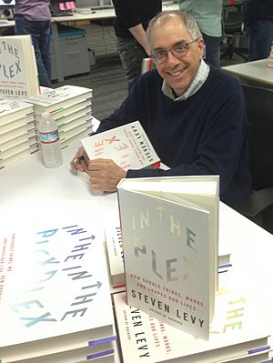 Steven Levy signing copies of his book, "In The Plex" at Next Labs in Palo Alto, California, February 2014