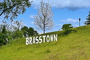 The Brasstown sign in downtown Brasstown, North Carolina 01