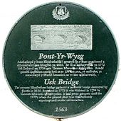 Usk Bridge plaque, Brecon (geograph 2977056)
