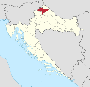 Varaždin County within Croatia