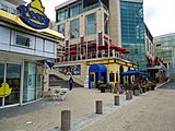 View of stores and restaurants at National Harbor in Maryland
