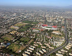 Vista aerea del Estadio Nacional de Chile