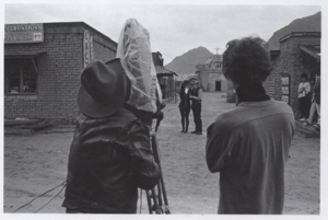 Warhol and Morrissey filming Lonesome Cowboys in Arizona. January 1968.
