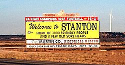 Welcome to Stanton sign on I-20