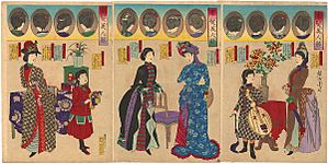 Yōshū Chikanobu various hairstyles