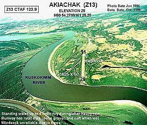 Aerial photograph of Akiachak