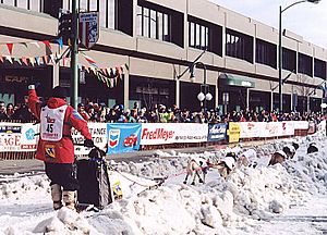 2003 Iditarod start in Anchorage - Aliy Zirkle