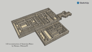 3-D reconstruction of Sumerian Palace (Mound A) (View 2)