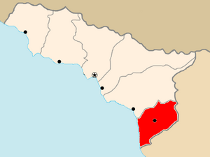 Location of Gali district in Autonomous Republic of Abkhazia