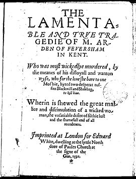 Arden of Faversham first quarto title page