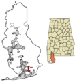 Baldwin County Alabama Incorporated and Unincorporated areas Elberta Highlighted 0123320