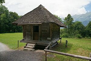Ballenberg 1362 - Käsespeicher von Leissigen BE - Westansicht