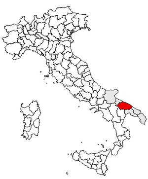 Location of Province of Bari