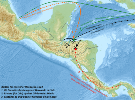 Battles for control of Honduras 1524