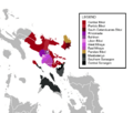 Bikol languages subdivision map
