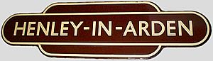 British Railways Western Region station totem for Henley-in-Arden