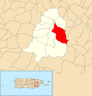 Location of Cerro Gordo within the municipality of San Lorenzo shown in red