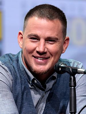 Channing Tatum speaking at the 2017 San Diego Comic-Con International in San Diego, California.