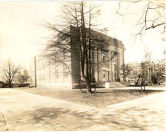 a faded image of a courthouse from 1935