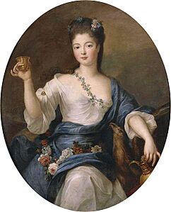 Charlotte Aglaé d'Orléans depicted as the goddess Hébé attributed to Pierre Gobert