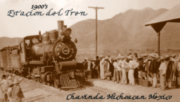 Chavinda Michoacan Mexico train station circa 1900