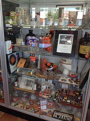 Collectables at the A&W restaurant in Lodi, California