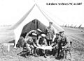 Colonel Harwood and staff of 51st Battalion, Sarcee Army Camp, Calgary, Alberta