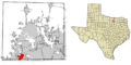 Denton County Texas Incorporated Areas Roanoke highlighted