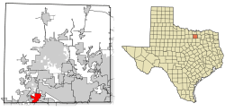 Location of Roanoke in Denton County, Texas