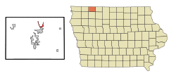 Location of Orleans, Iowa