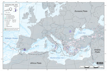 EQs 1900-2016 mediterranean tsum
