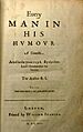 Every Man in his Humour title page 1616
