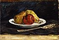 Felicien Rops, Pears and Apple on a Plate (1882) oil on canvas (22,5 x 32 cm) Friends of the Musée Félicien Rops