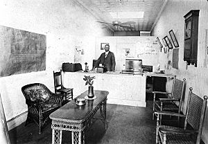 Frank B. Butler in his Lincolnville real estate office