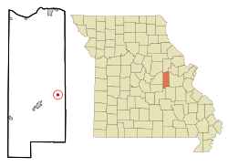 Location of Rosebud, Missouri
