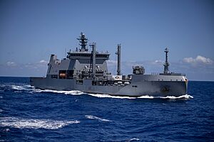 HMNZS Aotearoa departs after refueling USCGC Midgett during RIMPAC 2022