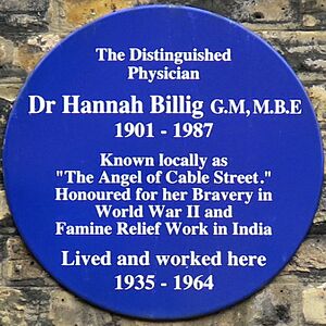 Hannah Billig blue plaque