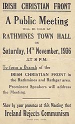 Irish Christian Front Poster