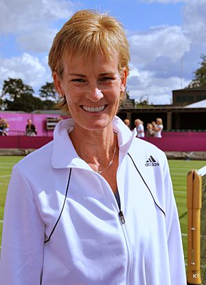 Colour photograph of Judy Murray, taken in 2012