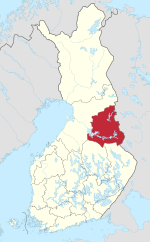 Kainuu on a map of Finland