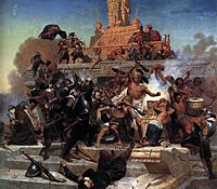 Leutze, Emanuel — Storming of the Teocalli by Cortez and His Troops — 1848